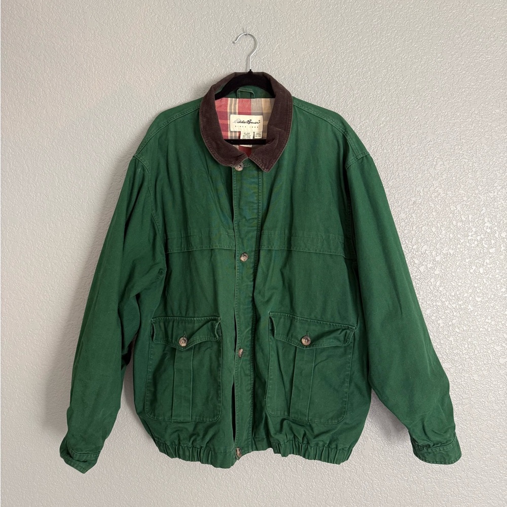 Vintage Eddie Bauer Mens Green Barn Coat Jacket 90s XL - Picture 2 of 10